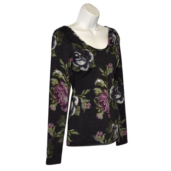 A6 Auth LULULEMON Floral Printed Long Sleeve Scoop Back Workout Top Size 4 - Picture 3 of 6